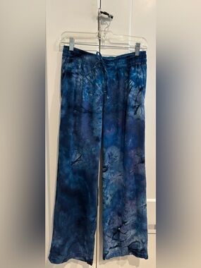 I Candy Laguna Beach Blue Tie-Dye Cotton Yogi Pants. Size XS